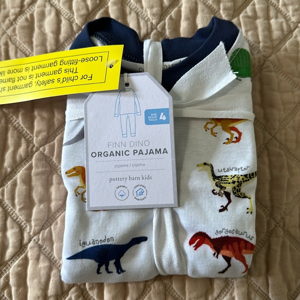 Brand New Pottery Barn Kids Dinosaur Pajamas